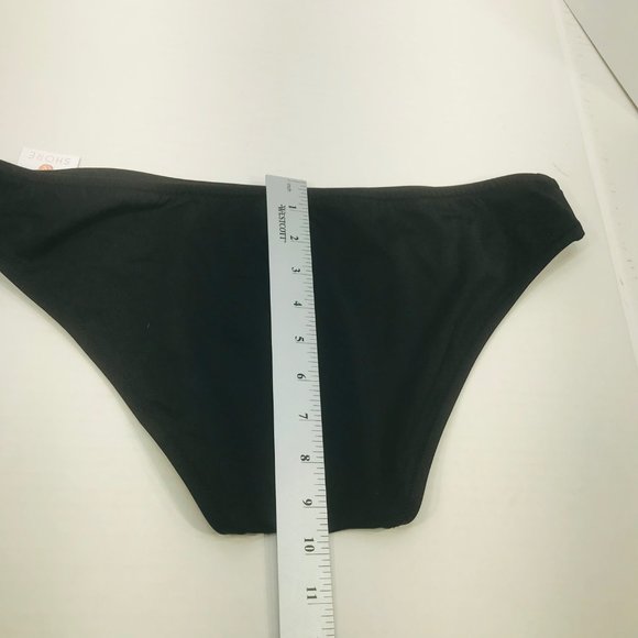 Shade And Shore Women's Sz Large 12-14 High Leg Cheeky Bikini Swim Bottom Black - Picture 8 of 8
